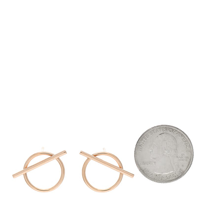 Hermes 18K Rose Gold MM Echappee Earrings 2 of 5