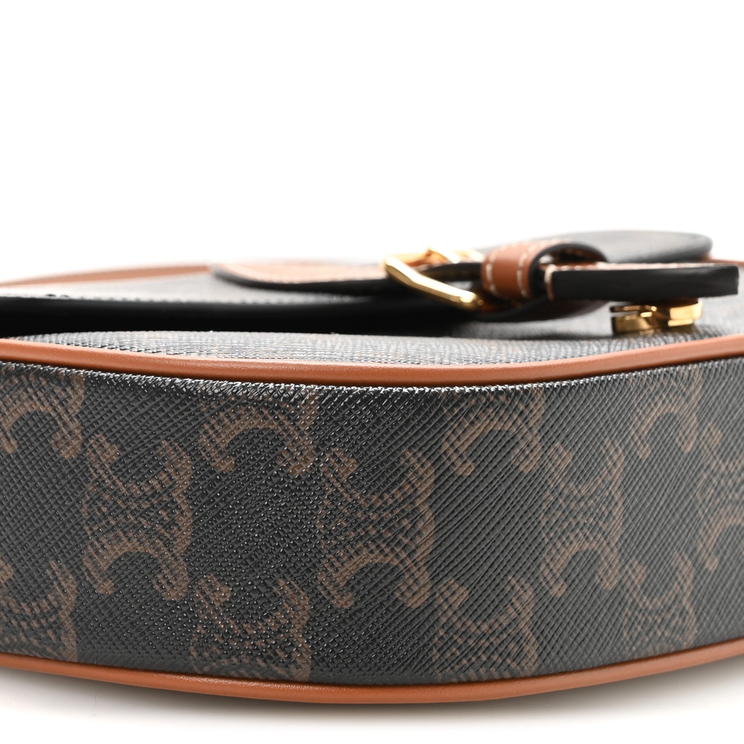 Celine Triomphe Canvas Folco Shoulder Bag Tan Tan 10 of 12