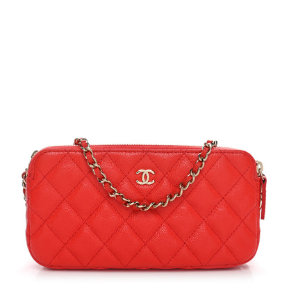 Chanel Caviar Quilted Small Clutch With Chain Red 1 of 11