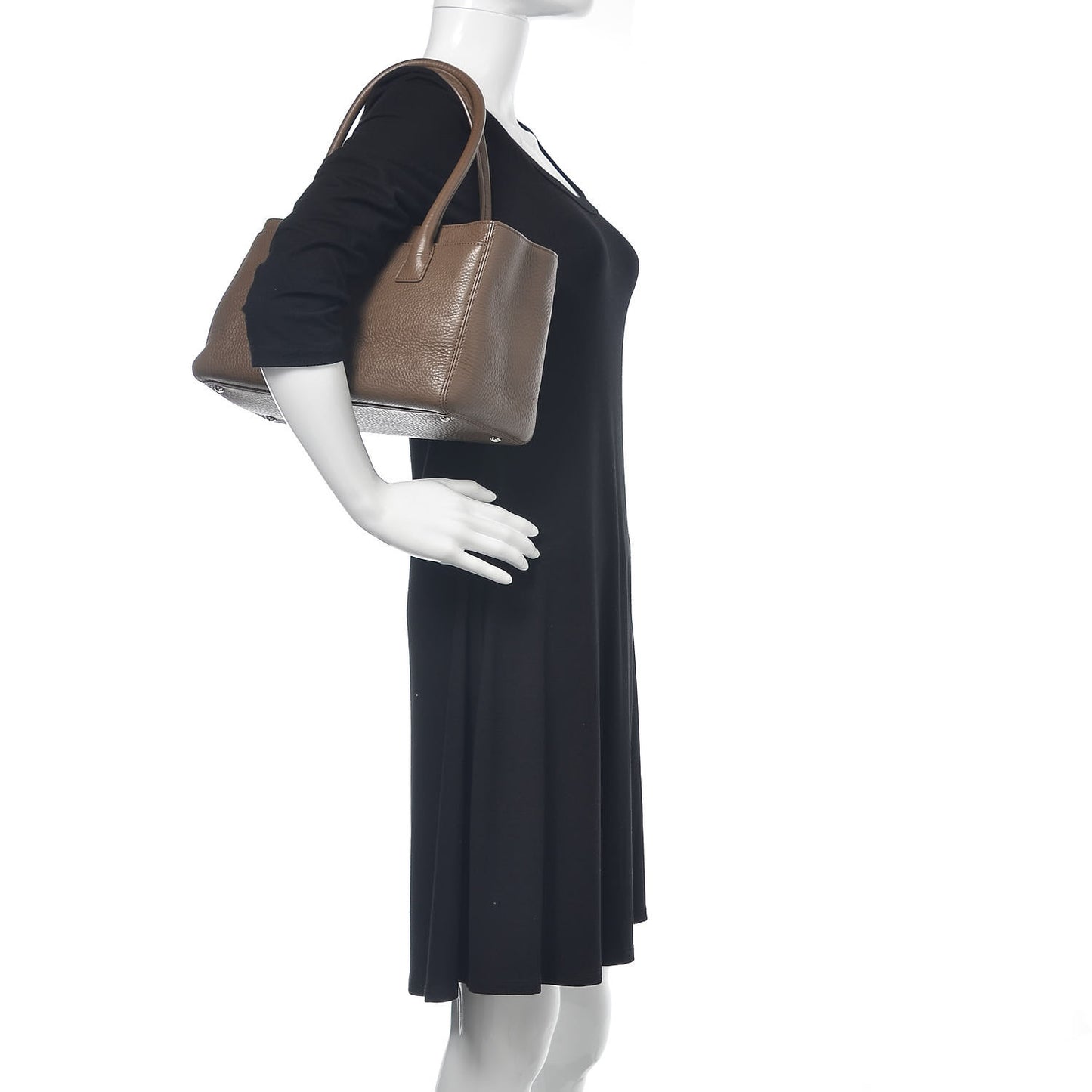 Calfskin Small Cerf Executive Shopper Tote Brown