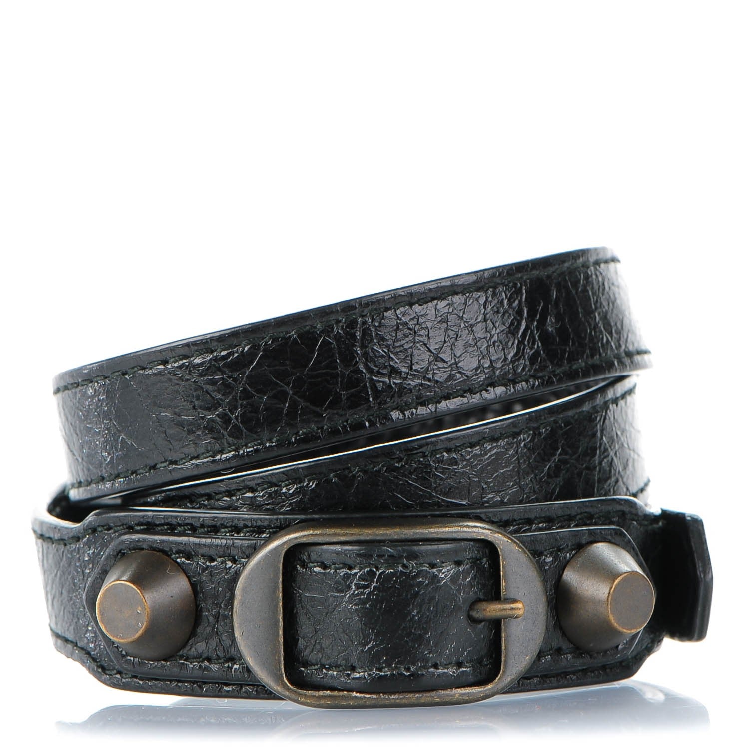 Balenciaga Agneau Arena Classic Hardware Triple Tour Bracelet S Black 1 of 6