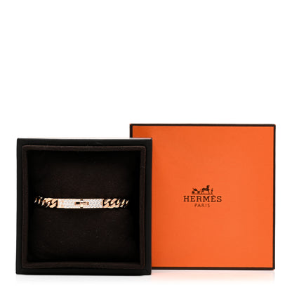 Hermes 18K Rose Gold Diamond PM Kelly Gourmette Bracelet SH 4 of 4