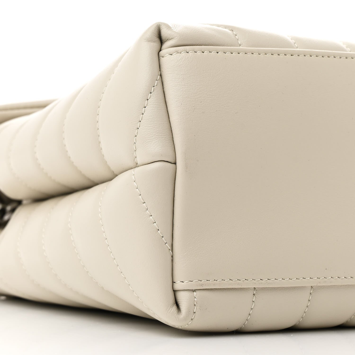 Saint Laurent Calfskin Y Quilted Monogram Medium Loulou Chain Satchel Crema Soft 10 of 11