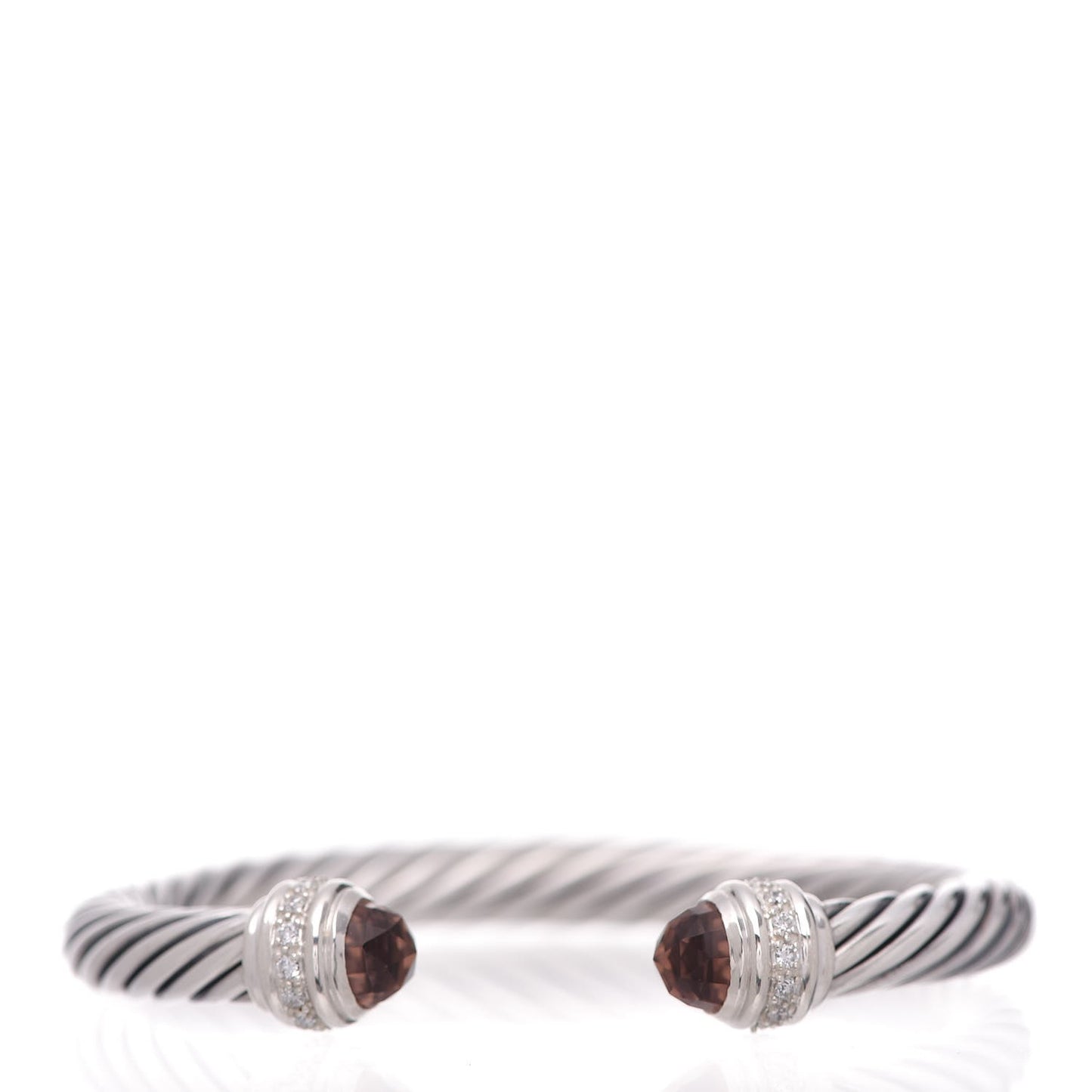 Sterling Silver Diamond Morganite 7mm Cable Classics Bracelet