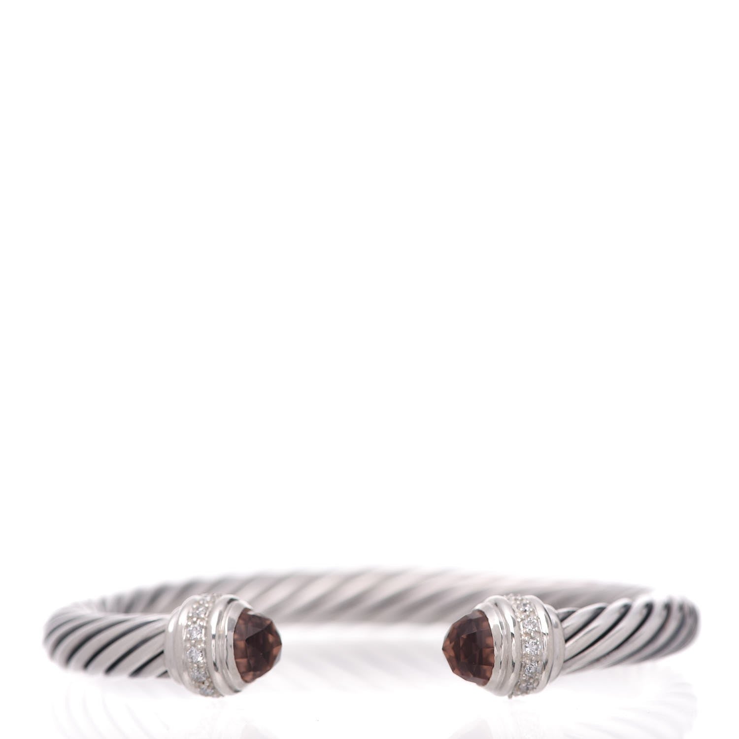 David Yurman Sterling Silver Diamond Morganite 7mm Cable Classics Bracelet 1 of 5