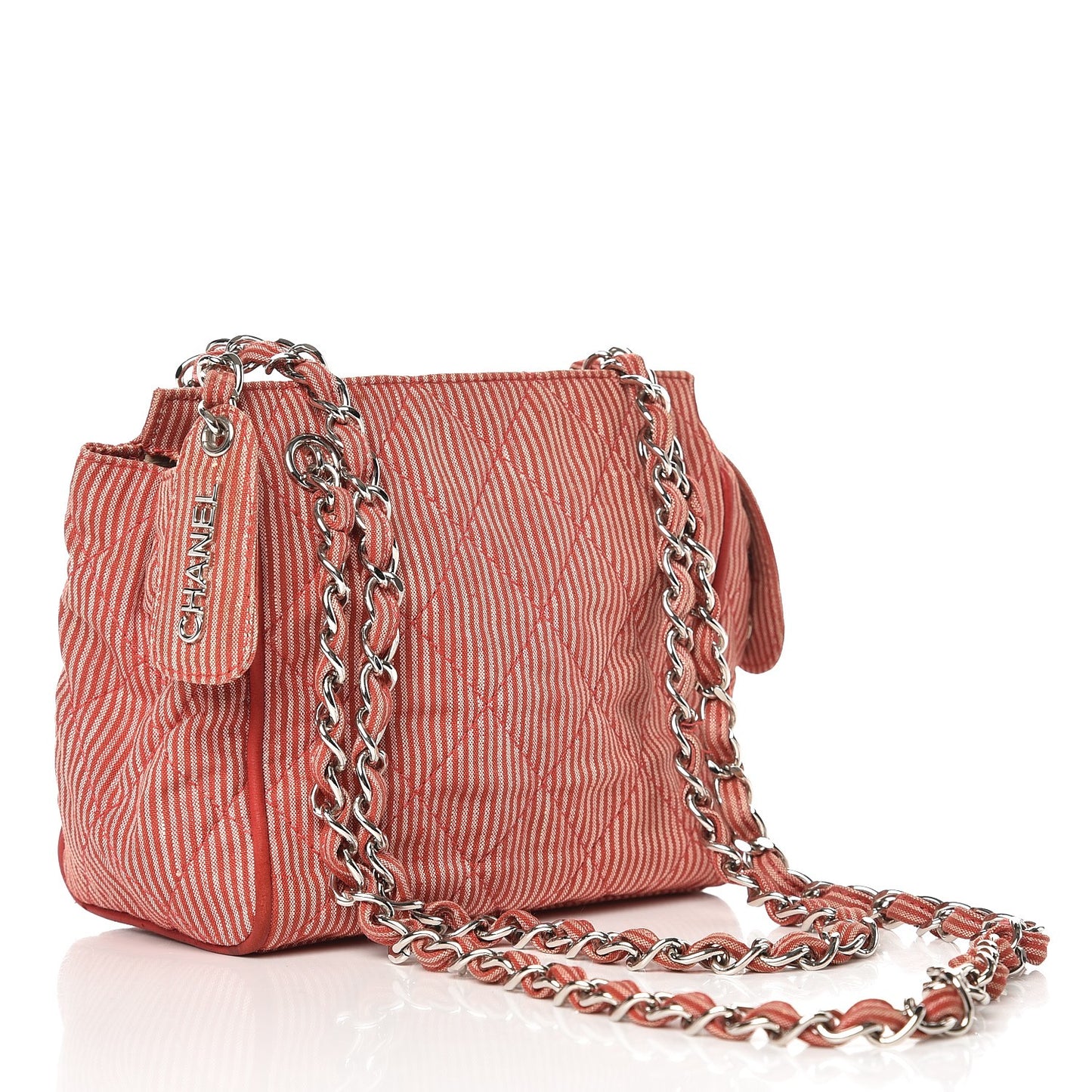 Toile Striped Quilted Mini Shoulder Bag Red
