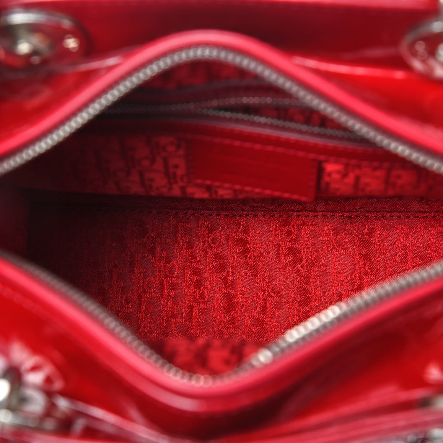 Christian Dior Patent Cannage Medium Lady Dior Red 4 of 9