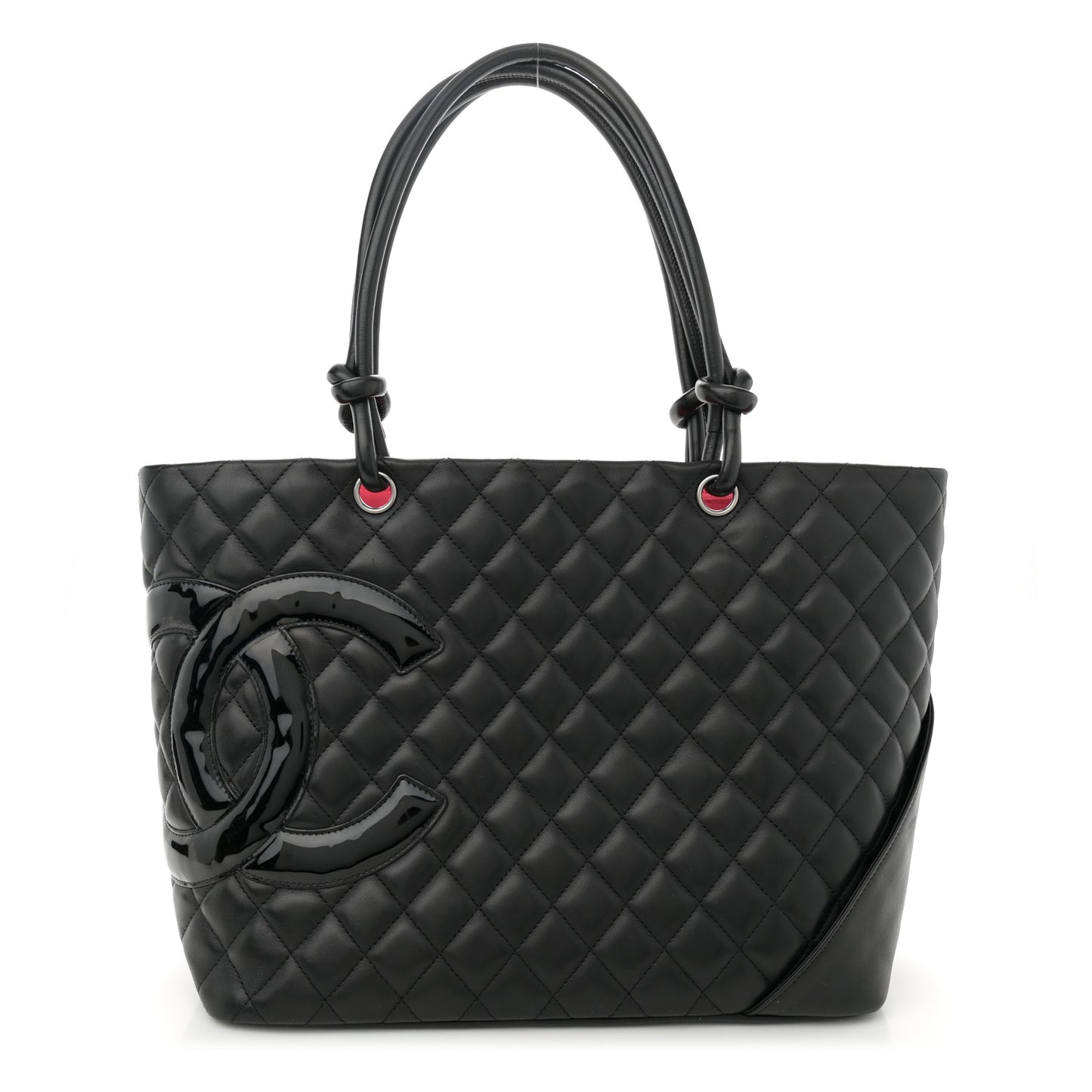 Calfskin Quilted Large Cambon Tote Black