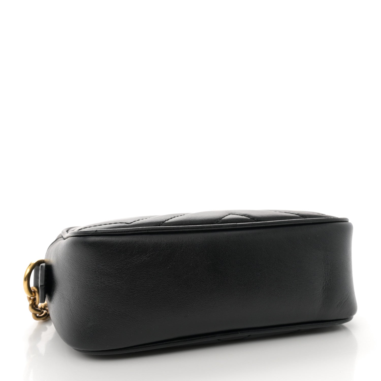 Gucci Calfskin Matelasse Mini GG Marmont Chain Shoulder Bag Black 4 of 11