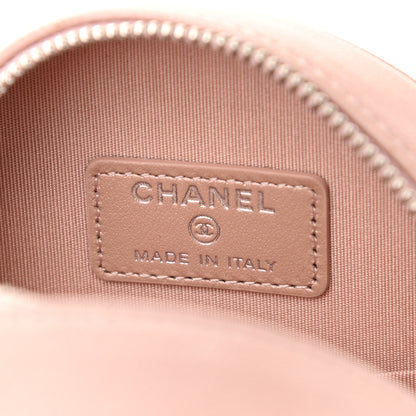 Chanel Goatskin Camellia Quilted Round Clutch With Chain Light Pink 6 of 11