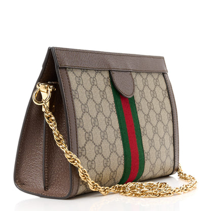Gucci GG Supreme Monogram Web Small Ophidia Chain Shoulder Bag Brown 3 of 11