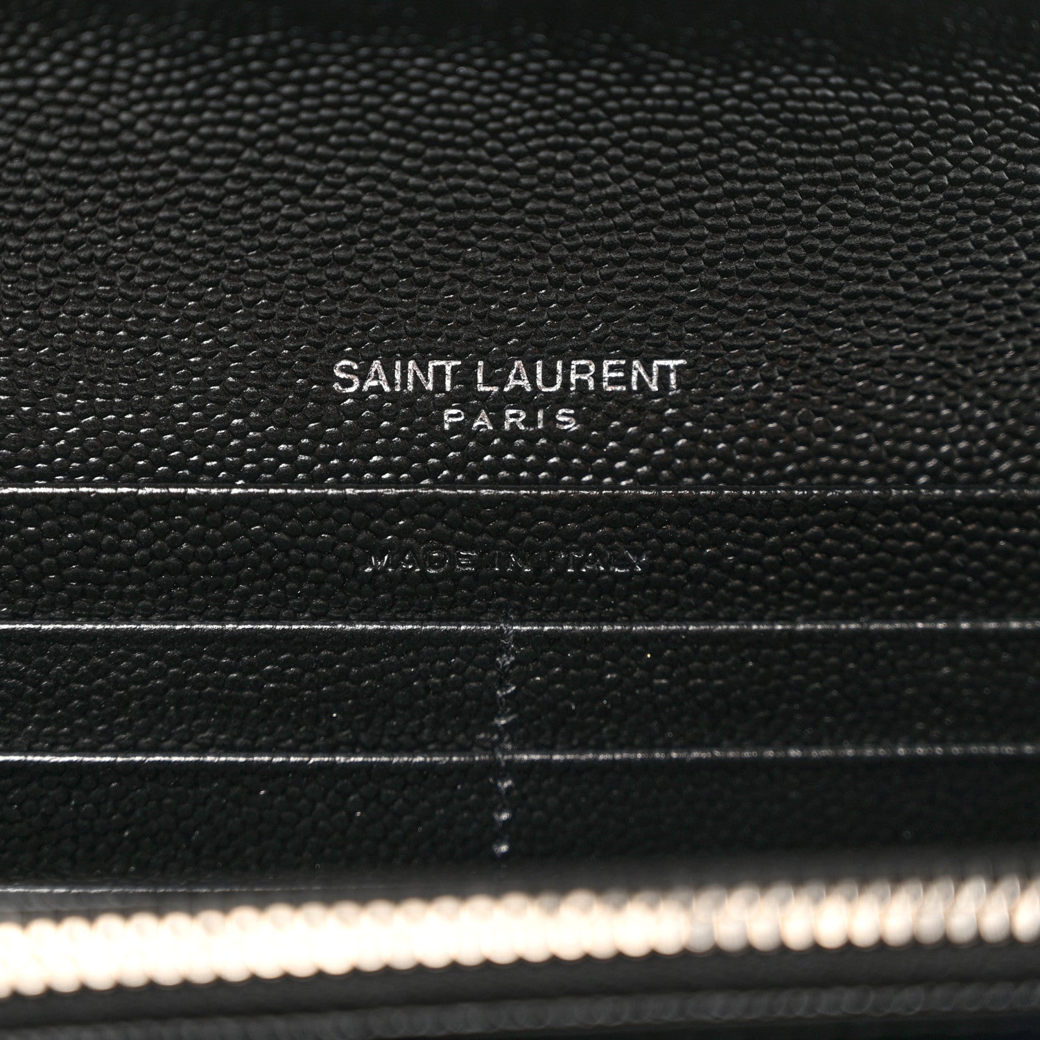 Saint Laurent Grain De Poudre Matelasse Chevron Monogram Flap Wallet Black 6 of 7