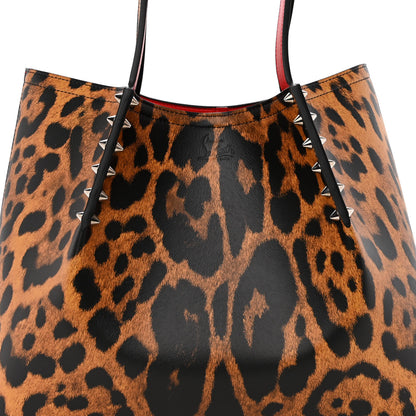 Christian Louboutin Calfskin Empire Leopard Print Spiked Cabarock Shopper Tote Spicy 7 of 9