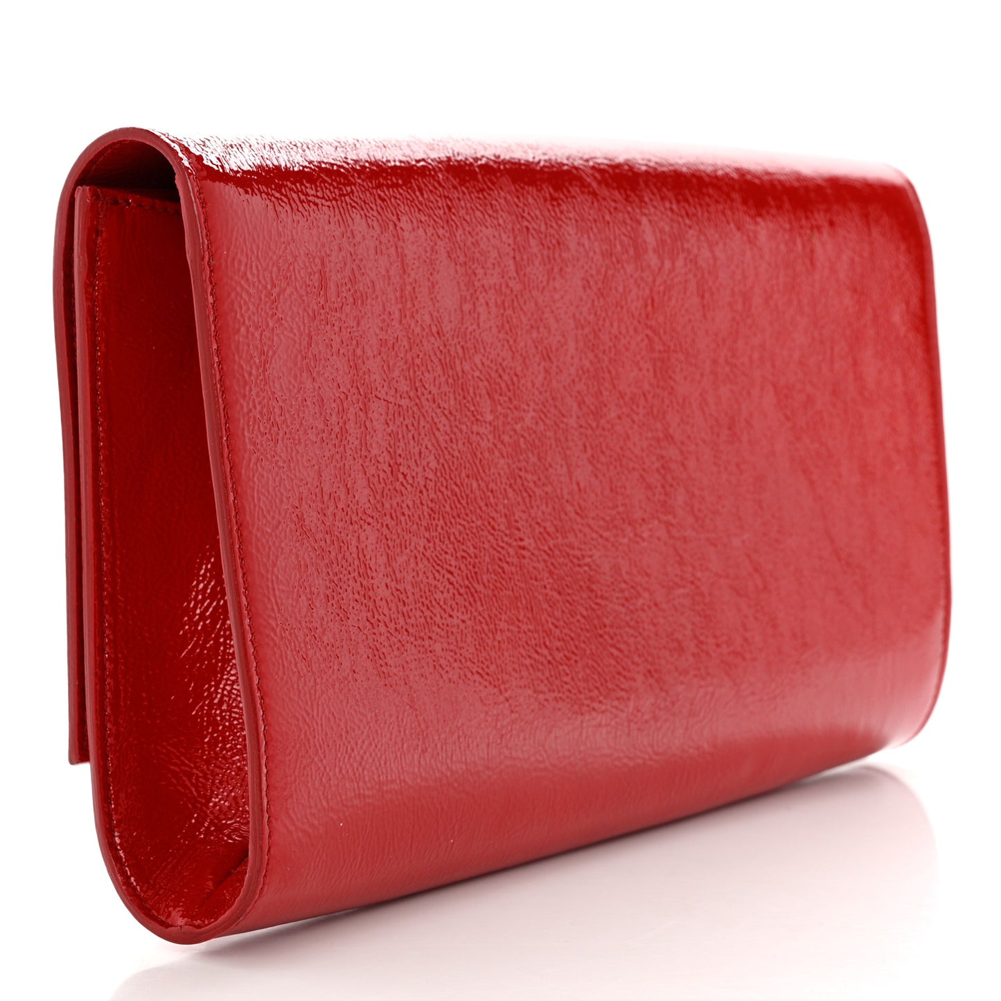 Textured Patent Monogram Large Belle De Jour Clutch Red