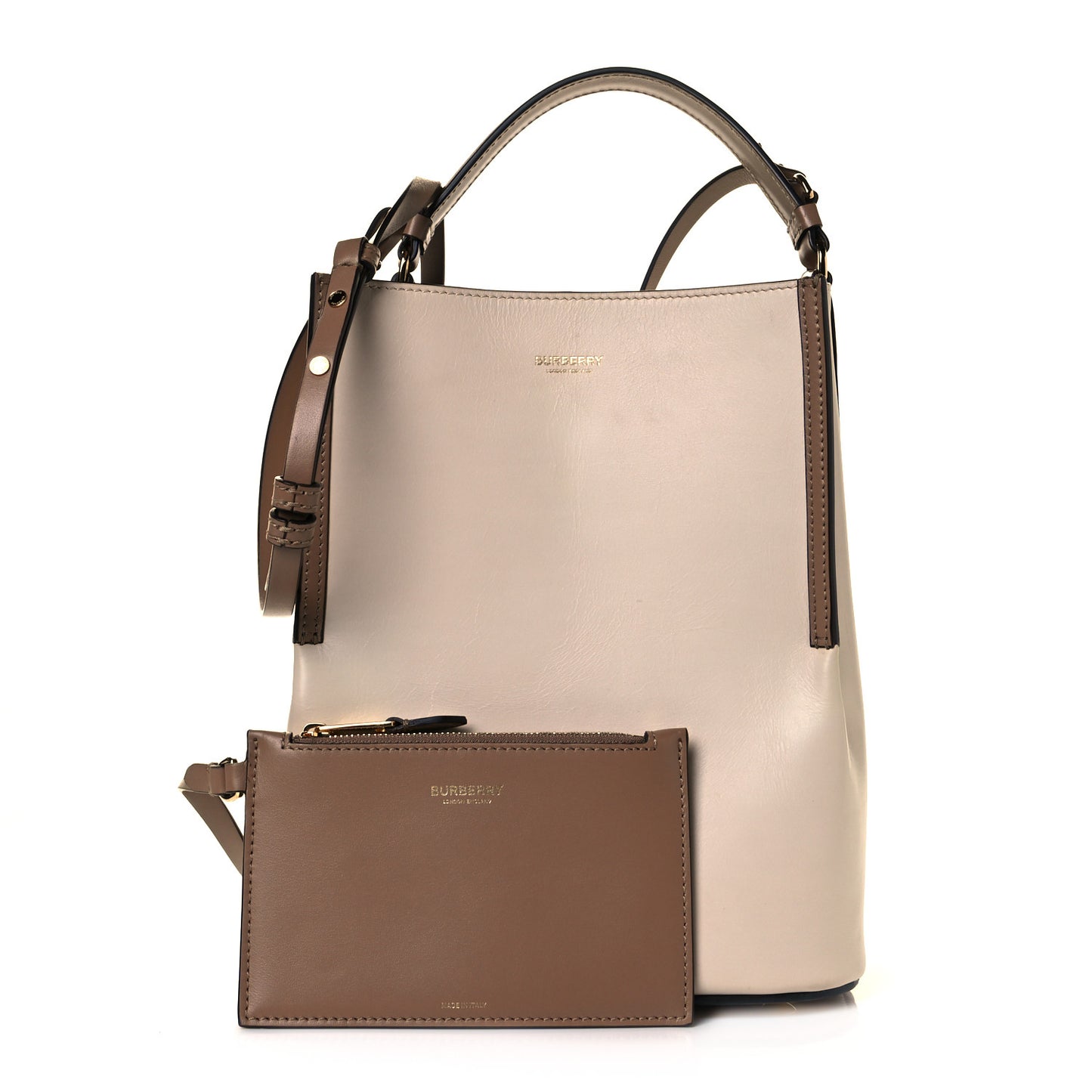 Calfskin Small Peggy Bucket Bag Cream