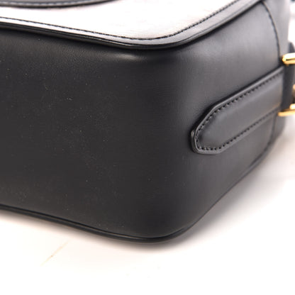 Fendi Glazed Fabric Vitello Century F is Fendi FF 1974 Stamp Patch Camera Case Mogano Panna Black 9 of 9
