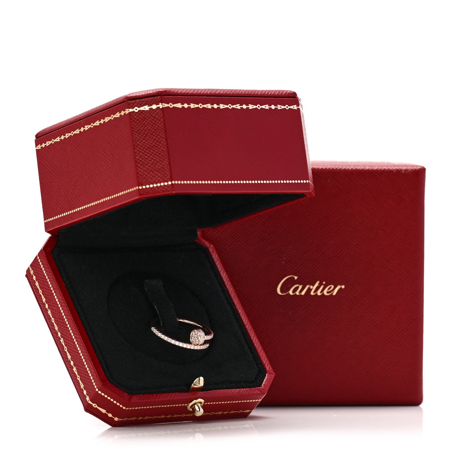Cartier 18K Pink Gold Diamond Juste Un Clou Paved Ring 58 8.5 6 of 6
