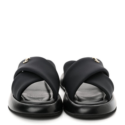Chanel Fabric CC Mules Sandals 40 Black 2 of 9