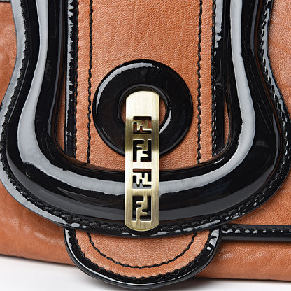 Fendi Nappa Patent B Bag Osso Black 11 of 11