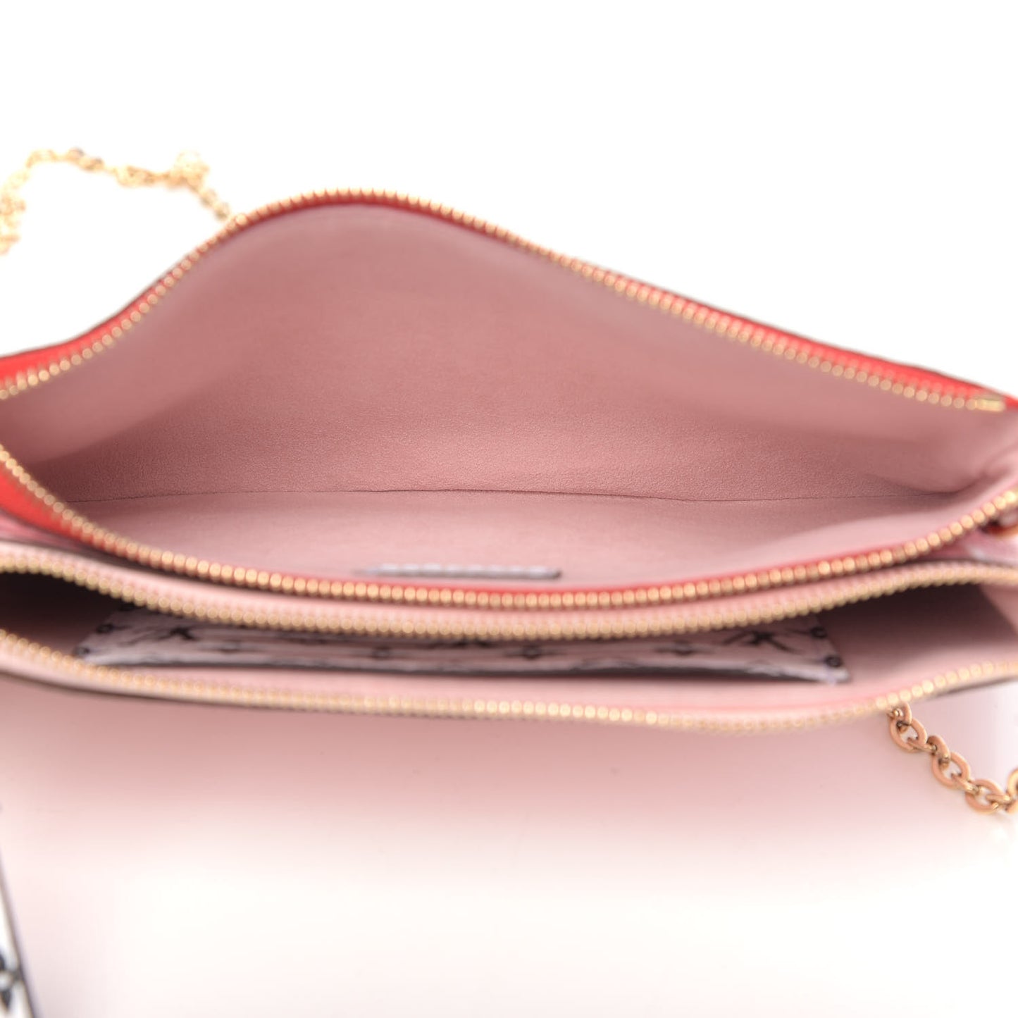 Monogram Giant Double Zip Pochette Rouge