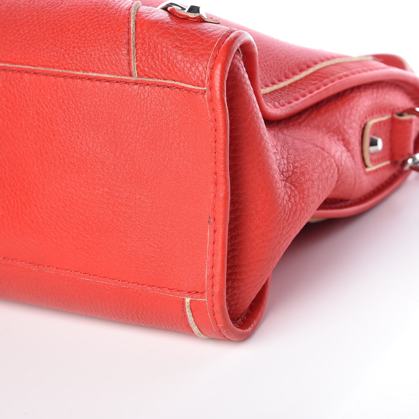 Supple Grained Calfskin Classic Silver Hardware Highlight City Rouge Fraise