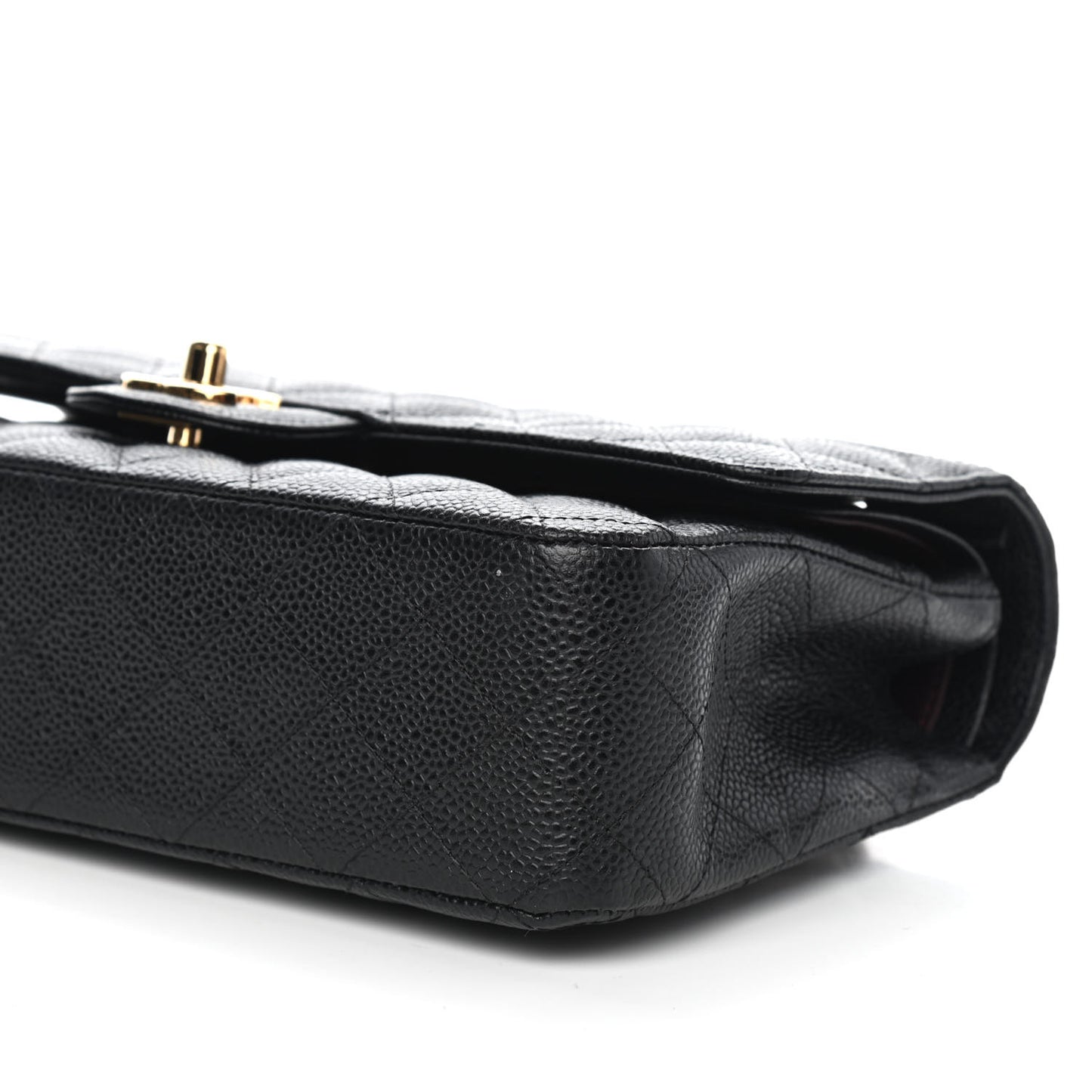 Caviar Quilted Medium Double Flap Black