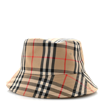 Burberry Technical Cotton Vintage Check Bucket Hat S Archive Beige 1 of 10