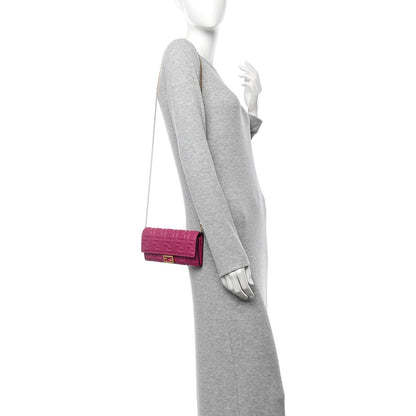 Fendi Nappa Matisse FF Embossed Continental Wallet On Chain Ciclamino Pilar 2 of 10