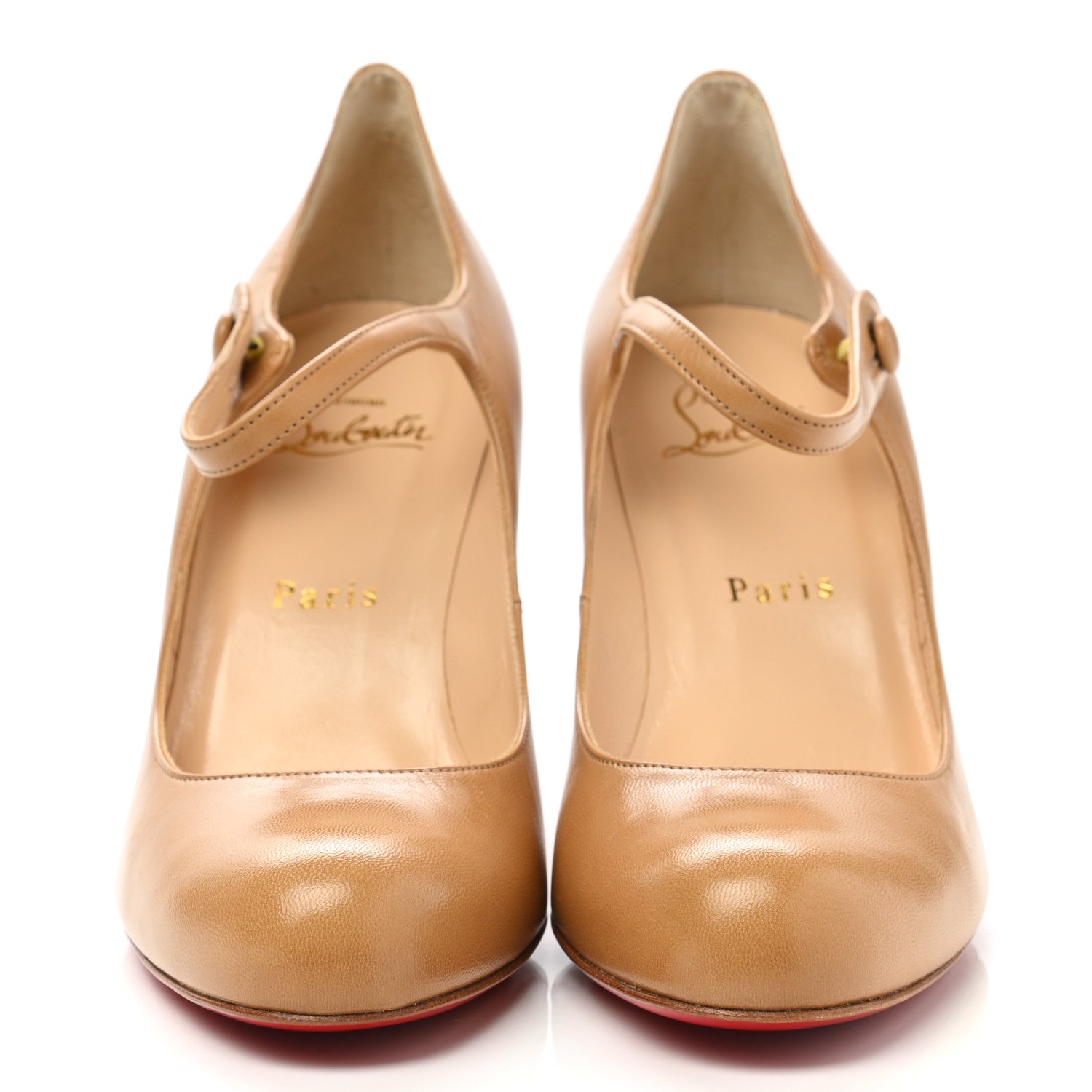 Christian Louboutin Nappa Mary Jane 85 Pumps 36.5 Beige 2 of 8