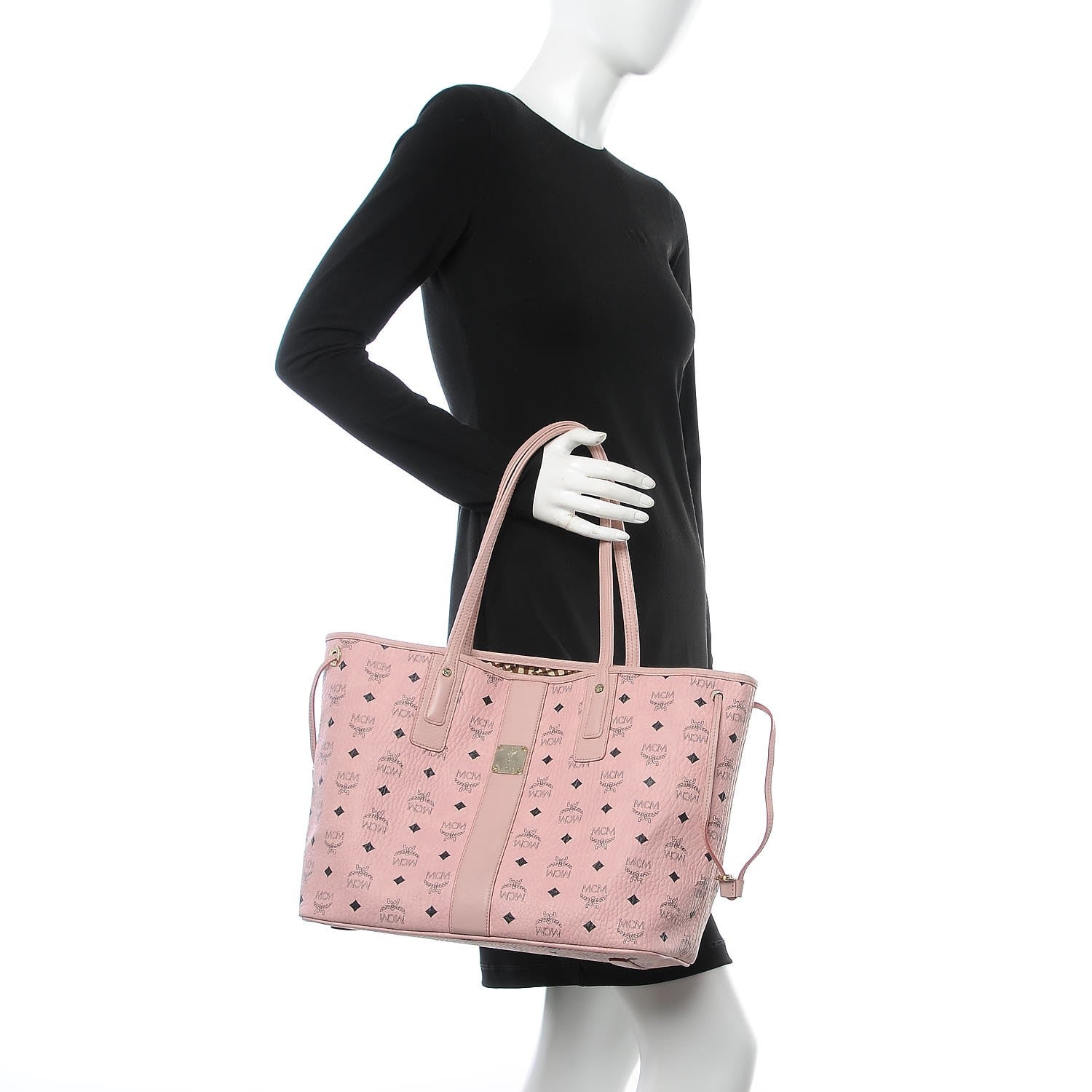 MCM Visetos Medium Reversible Liz Shopper Tote Pink 3 of 12