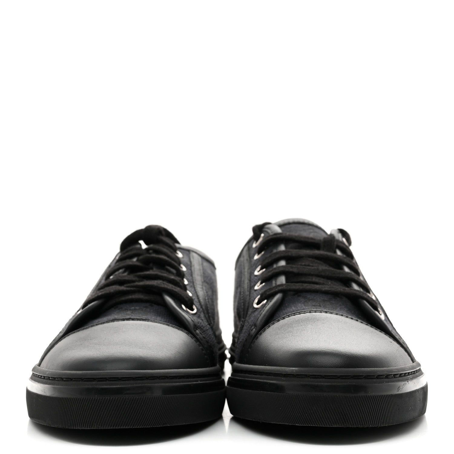 Gucci GG Monogram Calfskin Womens Low Top Sneakers 38 Piombo Black 3 of 10