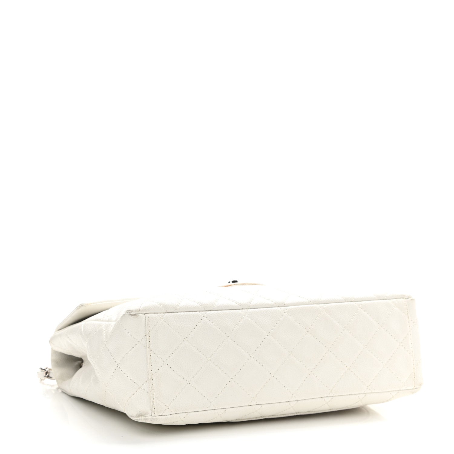 Chanel Caviar Quilted Maxi Single Flap White 3 of 11
