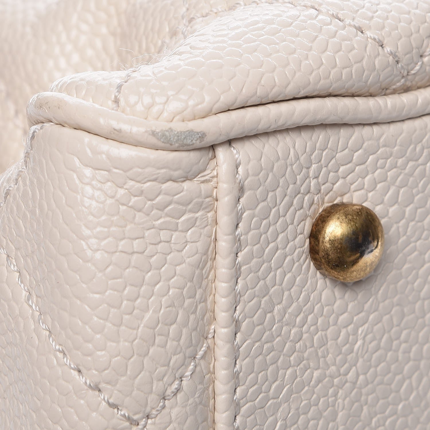 Chanel Glazed Caviar Quilted Small Shiva Tote Dark White 12 of 16