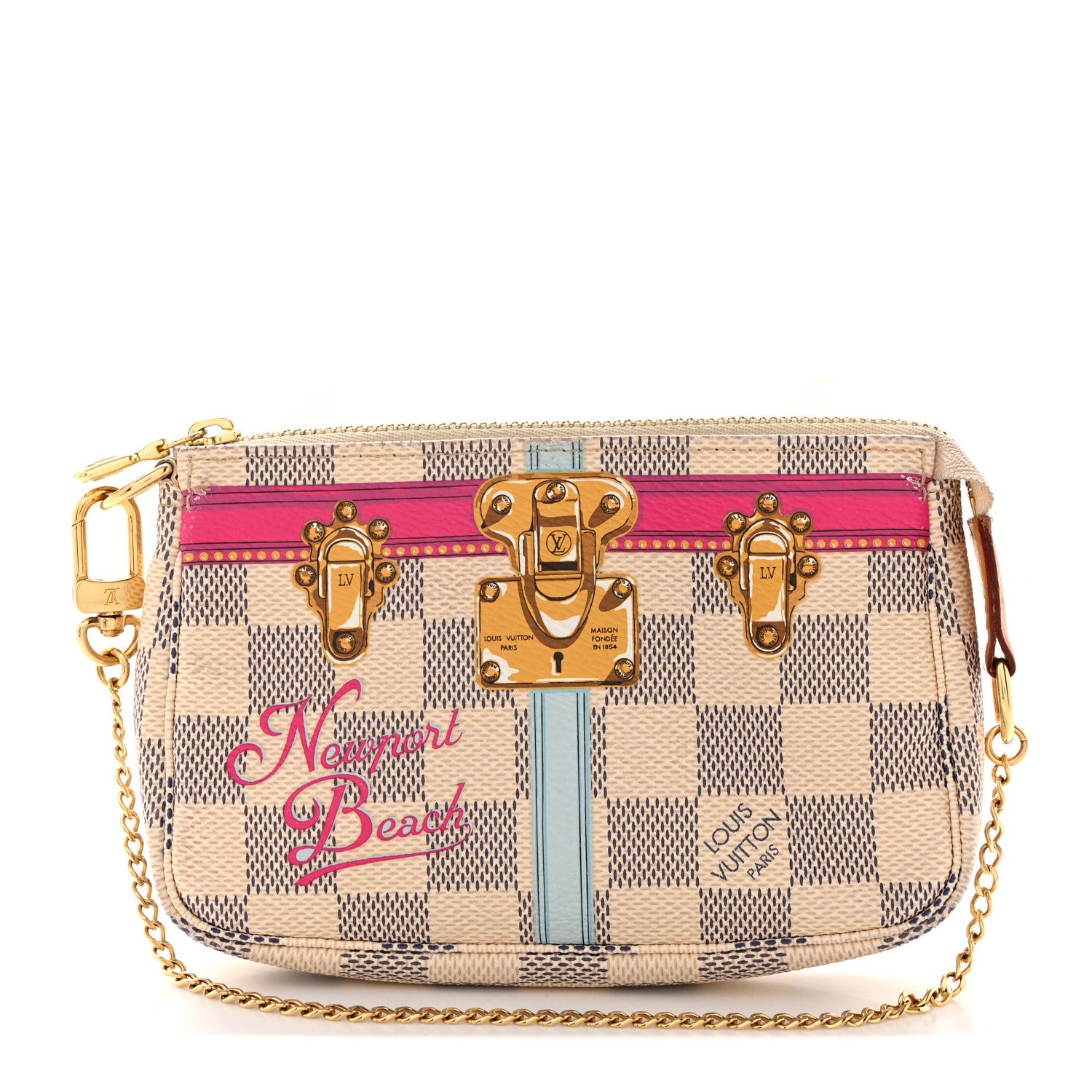 Louis Vuitton Damier Azur Summer Trunks Newport Beach Mini Pochette Accessories 1 of 11