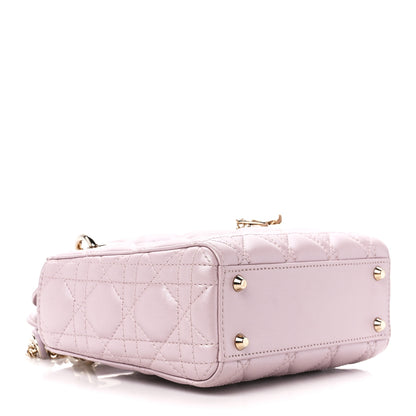 Christian Dior Metallic Lambskin Cannage Mini Lady Dior Lotus 4 of 11