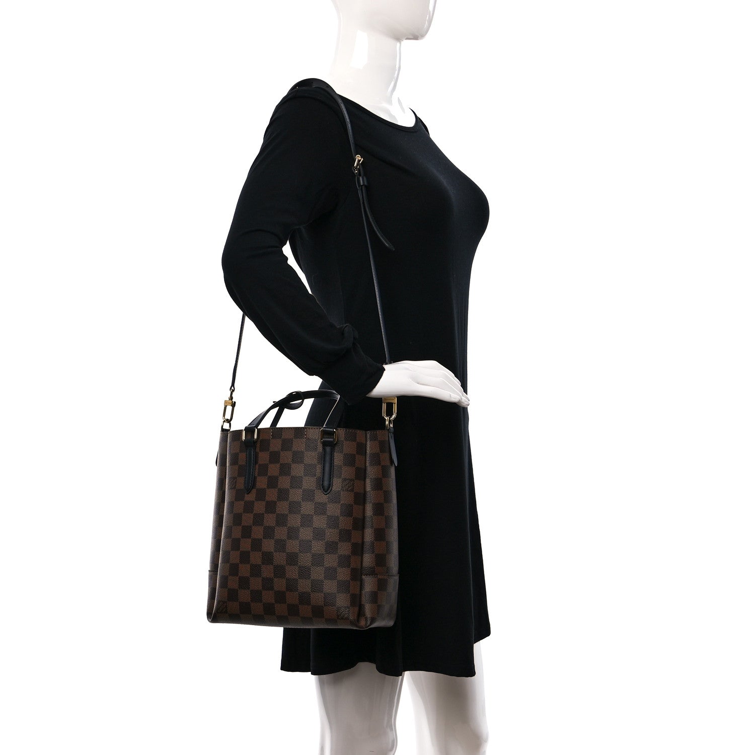 Louis Vuitton Damier Ebene Belmont PM Black 2 of 8