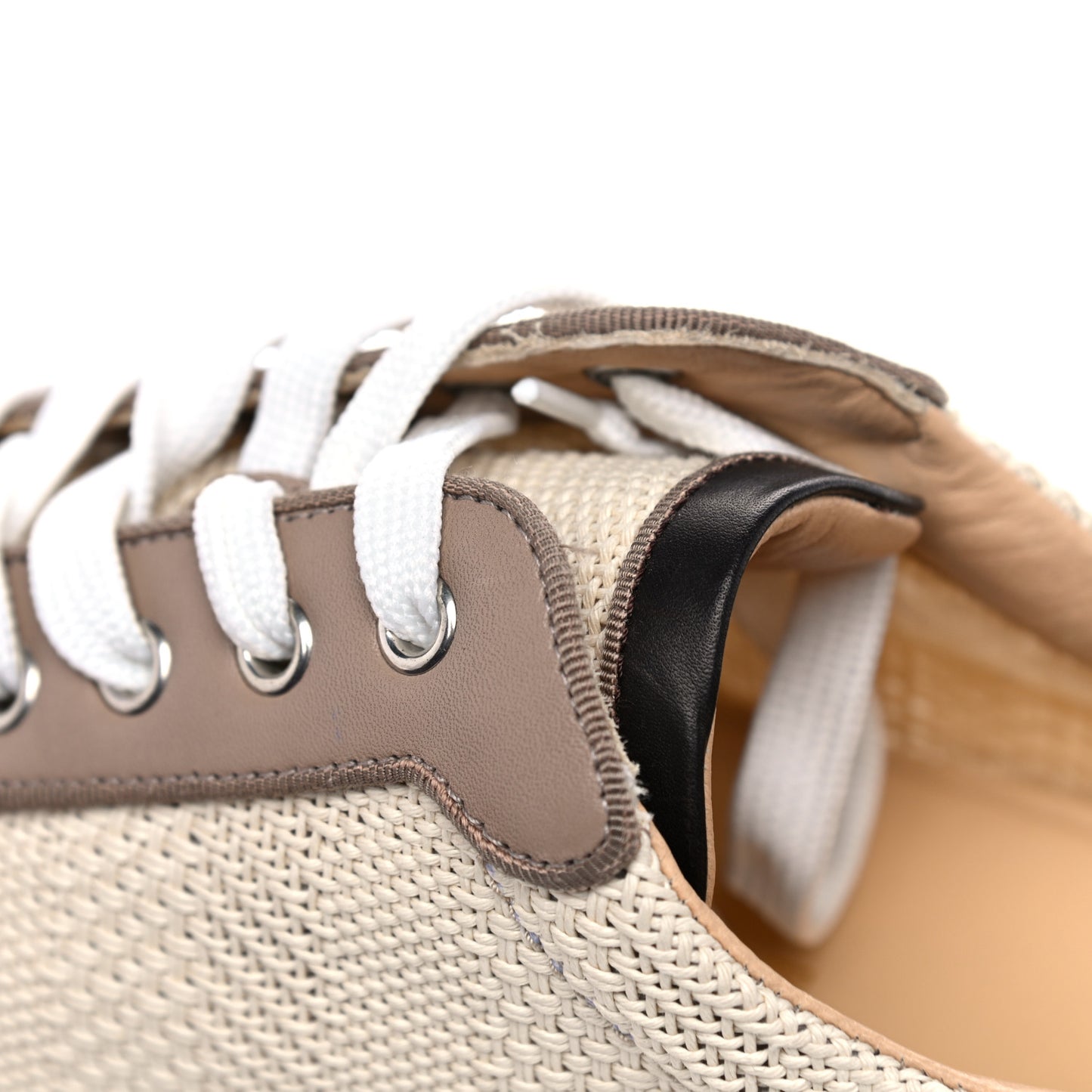 Calfskin Mens Junior Orlato Flat Sneakers 44 Natural