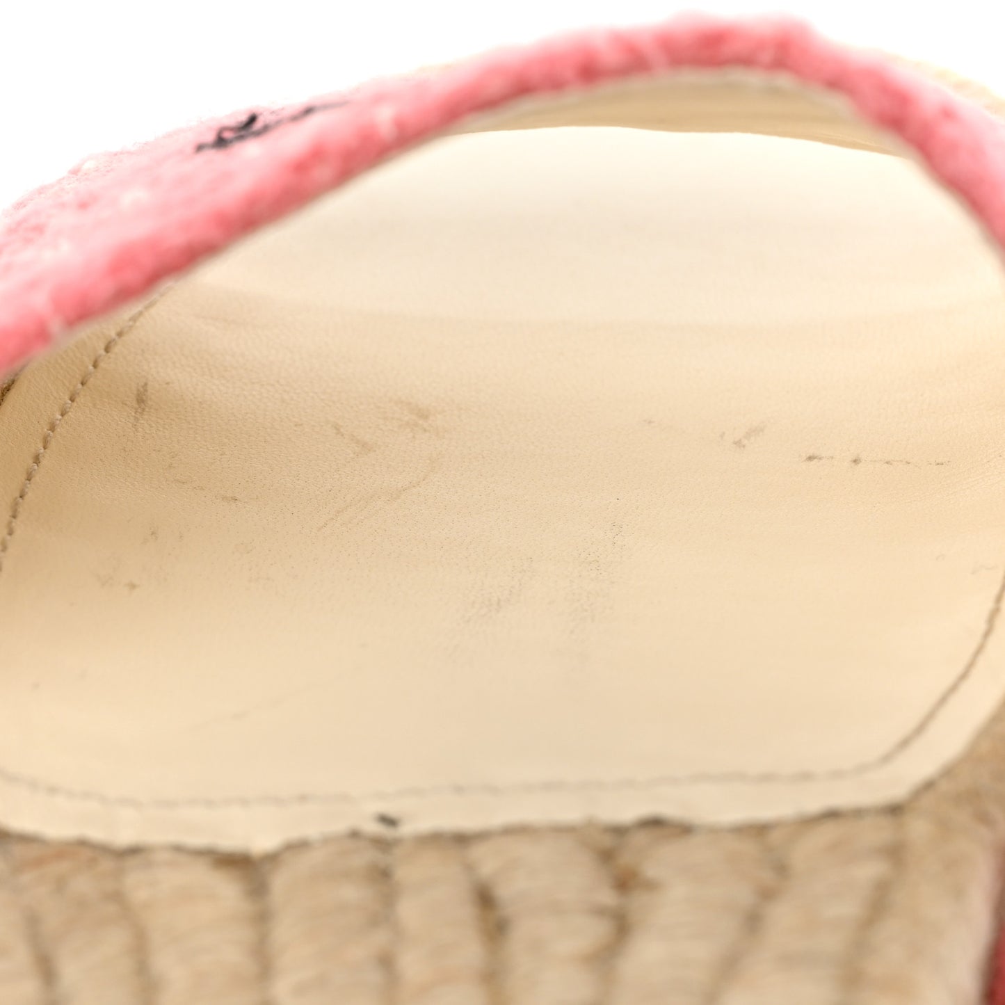 Tweed Grosgrain CC Mule Slide 39 Pink Black