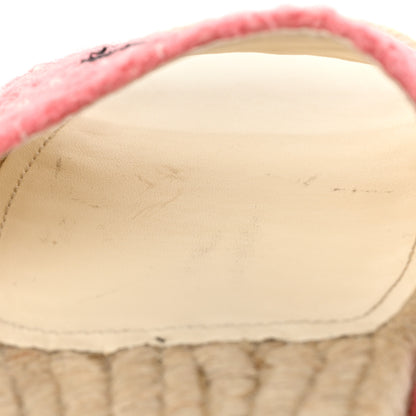 Chanel Tweed Grosgrain CC Mule Slide 39 Pink Black 10 of 13