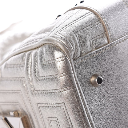 Versace Metallic Calfskin Snap Out Of It Bag Silver 9 of 12