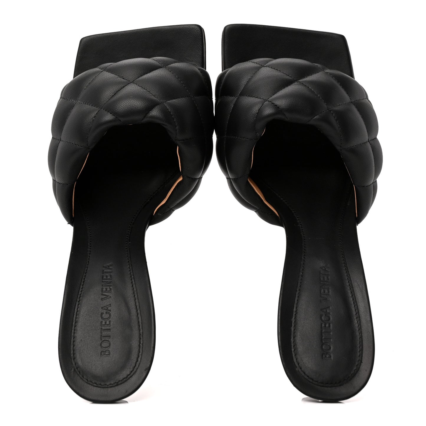 Nappa Matelasse Padded Mule Sandals 37 Black
