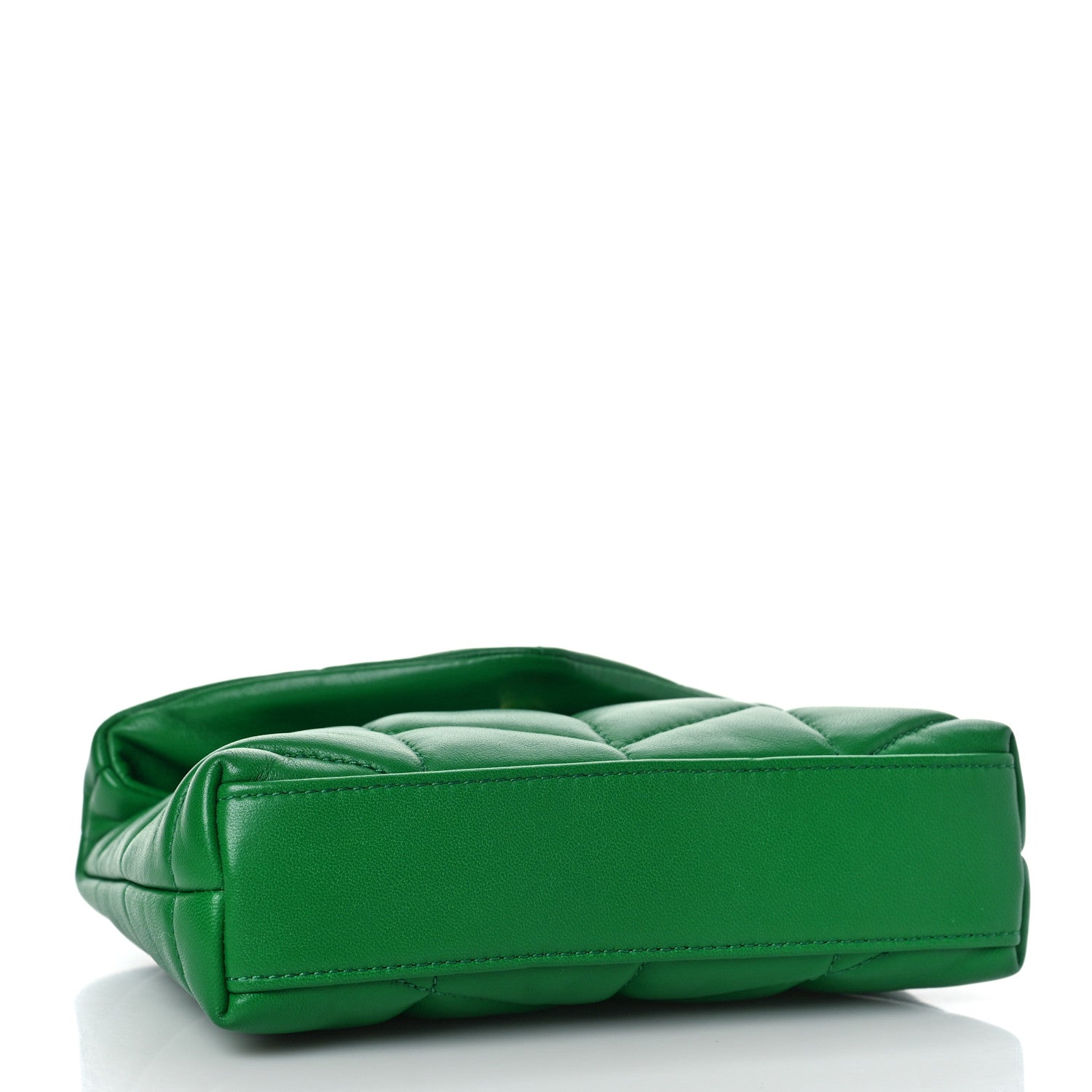 Saint Laurent Lambskin Monogram Loulou Puffer Pouch Clutch New Vert 5 of 10