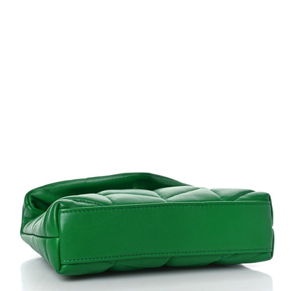 Saint Laurent Lambskin Monogram Loulou Puffer Pouch Clutch New Vert 5 of 10