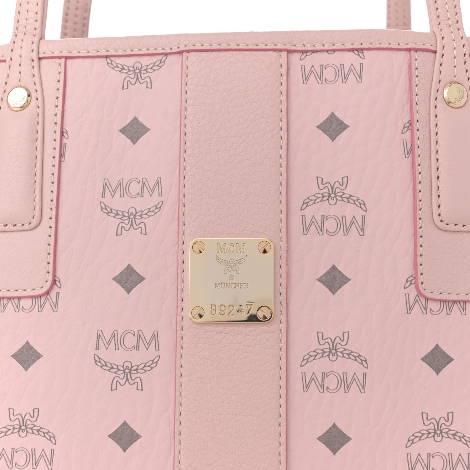 MCM Visetos Medium Liz Reversible Shopper Tote Powder Pink 11 of 16