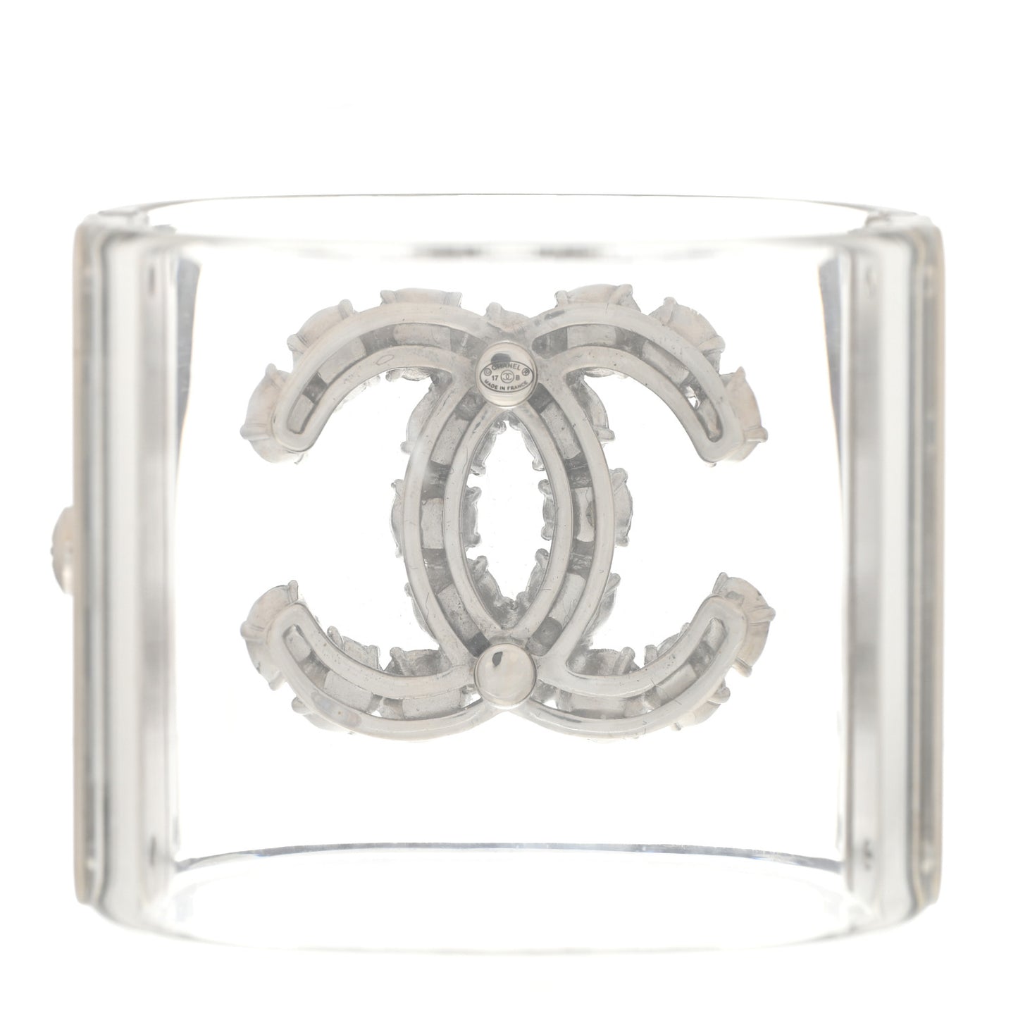 Resin Crystal Pearl CC Cuff Transparent