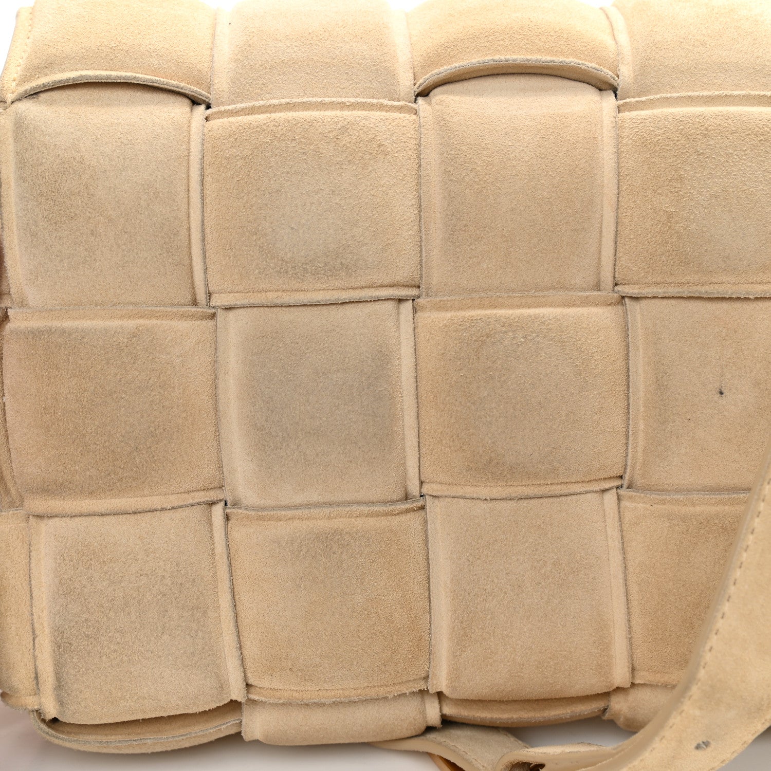 Bottega Veneta Suede Calfskin Maxi Intrecciato Padded Cassette Crossbody Bag Sand 12 of 12