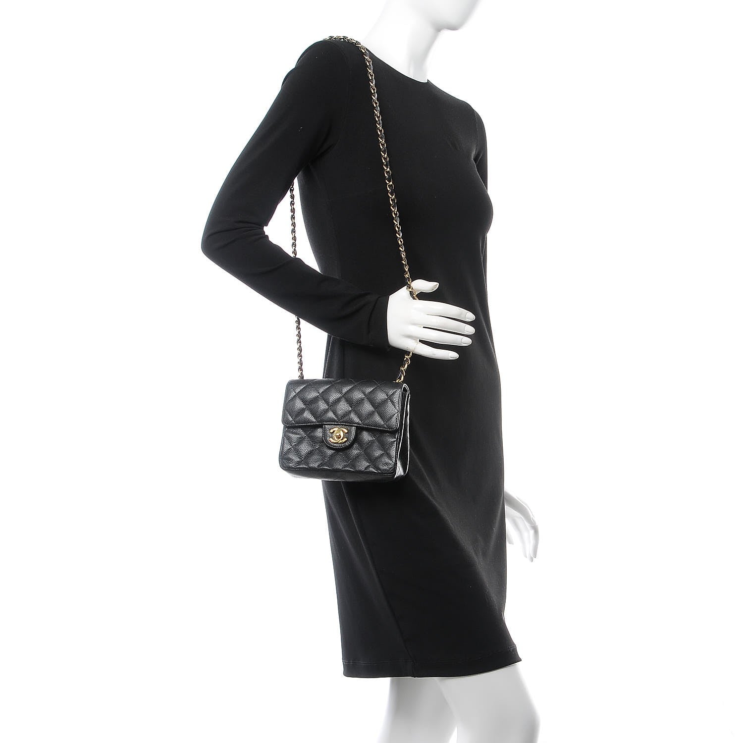 Chanel Caviar Quilted Mini Square Flap Black 2 of 9