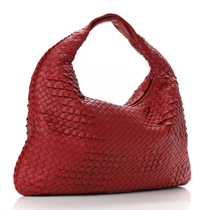 Bottega Veneta Nappa Intrecciato Ruffle Large Veneta Hobo Red 2 of 8