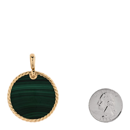 David Yurman 18K Yellow Gold Malachite Elements Pendant 2 of 4