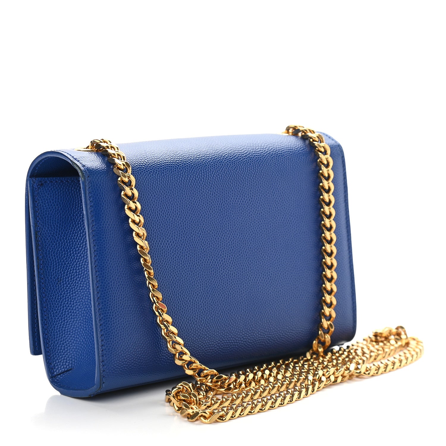 Saint Laurent Grain De Poudre Small Classic Monogram Kate Satchel Royal Blue 3 of 8